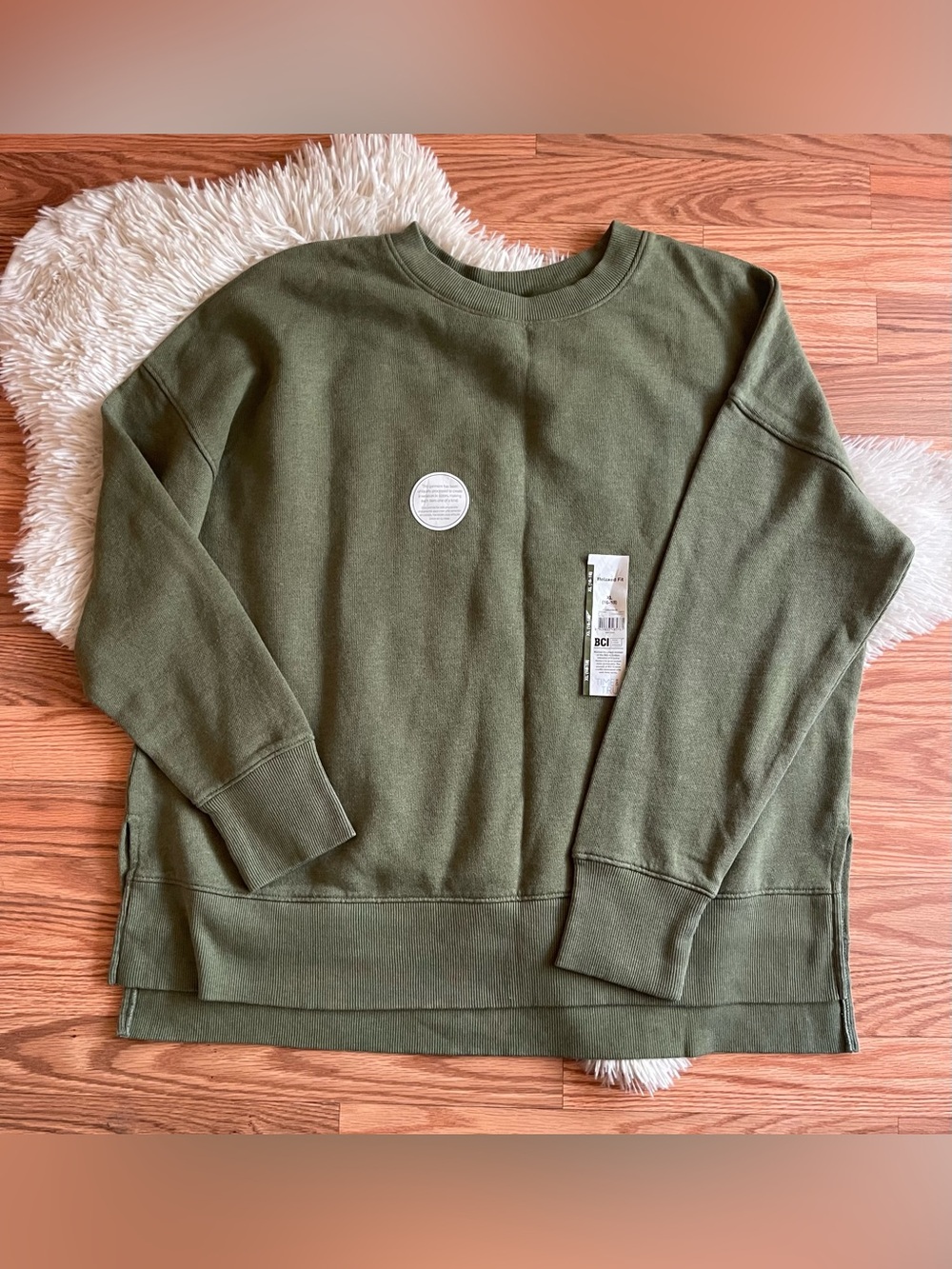 NWT Time & Tru Olive Green Sweatshirt XL